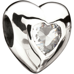 Miss Chamilia Heart - April Birthstone CZ Bead