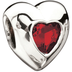 Miss Chamilia Heart-  July Birthstone CZ Bead