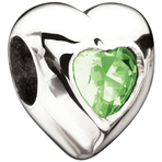 Miss Chamilia Heart - August Birthstone CZ Bead