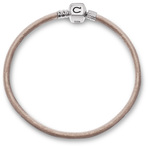 Chamilia Retired Pink Champagne Metallic Leather Bracelet