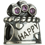 Chamilia Happy Birthday Cake with Pink CZ Bead