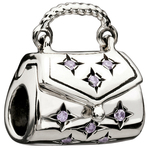 Chamilia Sparkle Purse Lilac CZ Bead