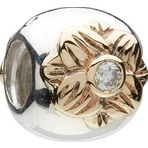 Chamilia Retired Mixed Gold & Silver Flower CZ Bead
