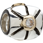 Chamilia Retired Gold & Silver Center CZ Bead