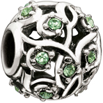Chamilia Leaves & Vines Peridot Swarovski Bead - Cabaret Collection