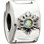 Chamilia Holiday Snowflake Clear Swarovski Crystal Lock Bead