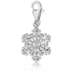 It's Charming Sterling Silver Intricate Snowflake with Diamond Accent Charm