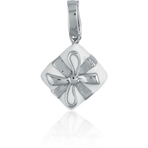 It's Charming Sterling Silver and White Enamel Present Charm