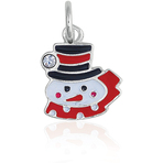 It's Charming Sterling Silver Black, Red and White Snowman Charm