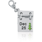 It's Charming Sterling Silver "Dec. 25" with X-mas Tree Charm