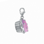 It's Charming Sterling Silver Pink Cupcake Charm