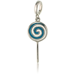 It's Charming Sterling Silver Blue and White Lollipop Charm