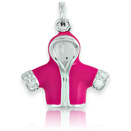 It's Charming Sterling Silver Pink Jacket with CZ Charm