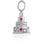 It's Charming Sterling Silver 3-Tier Wedding Cake Charm