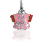 It's Charming Sterling Silver Pink and Red Jacket Charm