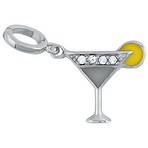 It's Charming Sterling Silver Cocktail with Lemon & CZ Charm