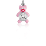 It's Charming Sterling Silver Pink Teddy with CZ charm