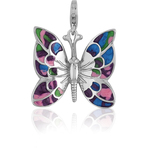 It's Charming Sterling Silver Butterfly with Enamel Wings Charm