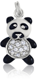 It's Charming Sterling Silver Black and White Panda with CZ Charm