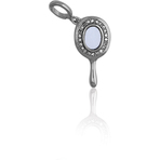 It's Charming Sterling Silver Mother of Pearl and CZ Mirror Charm