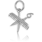 It's Charming Sterling Silver Barber Comb and Scissors Charm