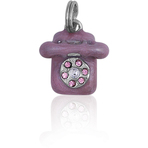 It's Charming Sterling Silver Purple Enamel and CZ Rotary Phone Charm
