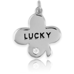 It's Charming Sterling Silver 4 Leaf Clover with CZ