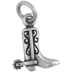 It's Charming Sterling Silver Cowboy Boot with Spurs Charm