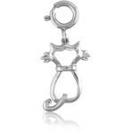 It's Charming Sterling Silver Cat Outline Charm