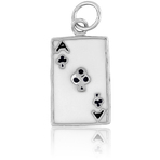 It's Charming Sterling Silver Black and White Ace of Clubs Charm