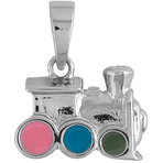 It's Charming Sterling Silver Pink, Blue, and Green Train Charm