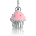 It's Charming Sterling Silver Pink Cupcake Charm