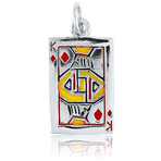 It's Charming Sterling Silver King of Diamonds Playing Card Charm