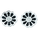 Spinning Jewelry Mini Blossom Black Earrings