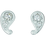 Spinning Jewelry Paisley White Earrings