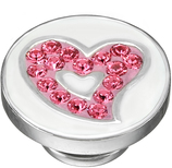 Kameleon Pink Swarovski Heart & White Enamel LovePop Jewelpop