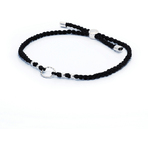 Chrysalis Black Adjustable Plaited Cord Bracelet