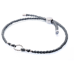 Chrysalis Grey Adjustable Plaited Cord Bracelet
