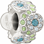 Chamilia Daisy Bouquet Green & Blue Swarovski