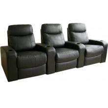 Talyessin Leather Home Theater Recliner Set Of Three InBlack