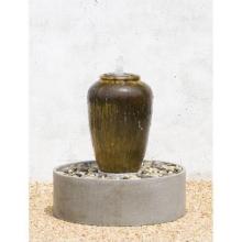 Campania Glazed Orenda Tall Jar Fountain - Round Basin