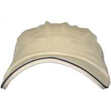 Port Authority Signature Double Piping Sandwich Bill Cap - Stone/Black/White