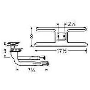 Stainless Steel H Twin, Centered, 2.25 Inch Offset Burner 10902-73902