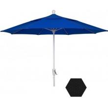 FiberBuilt Outdoor Umbrellas 9 Ft Octagon Black Olefin Umbrella With White Frame