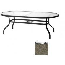 Sterling 42 X 84 Inch Aluminum Oval Dining Table - Glass With Scavo Bronze Frame