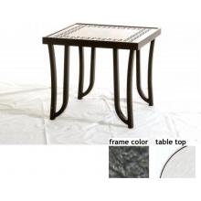 Ellington 24 Inch Aluminum Square Occasional Table - Glass With Scavo Iron Frame