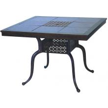 Darlee Series 77 Granite Top Outdoor Patio Dining Table - 41 Inch Square - Antique Bronze / Brown Granite Tile