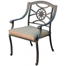 Darlee Ten Star Cast Aluminum Outdoor Patio Dining Chair With Cushion - Antique Bronze