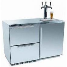 Perlick HP48RT-O-5-1R3 12.0 Cu. Ft. Capacity Outdoor Drawer Refrigerator / Triple Tap Kegerator - Stainless Steel