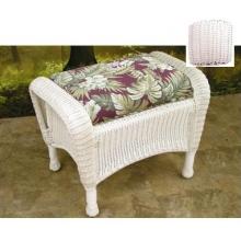 North Cape Richmond Aluminum Frame Resin Wicker Ottoman - White